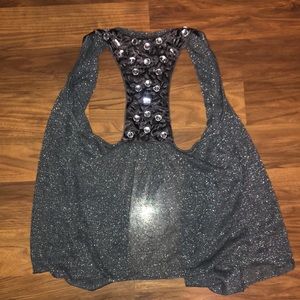 Julia glittery jeweled design sleeveless outer shirt